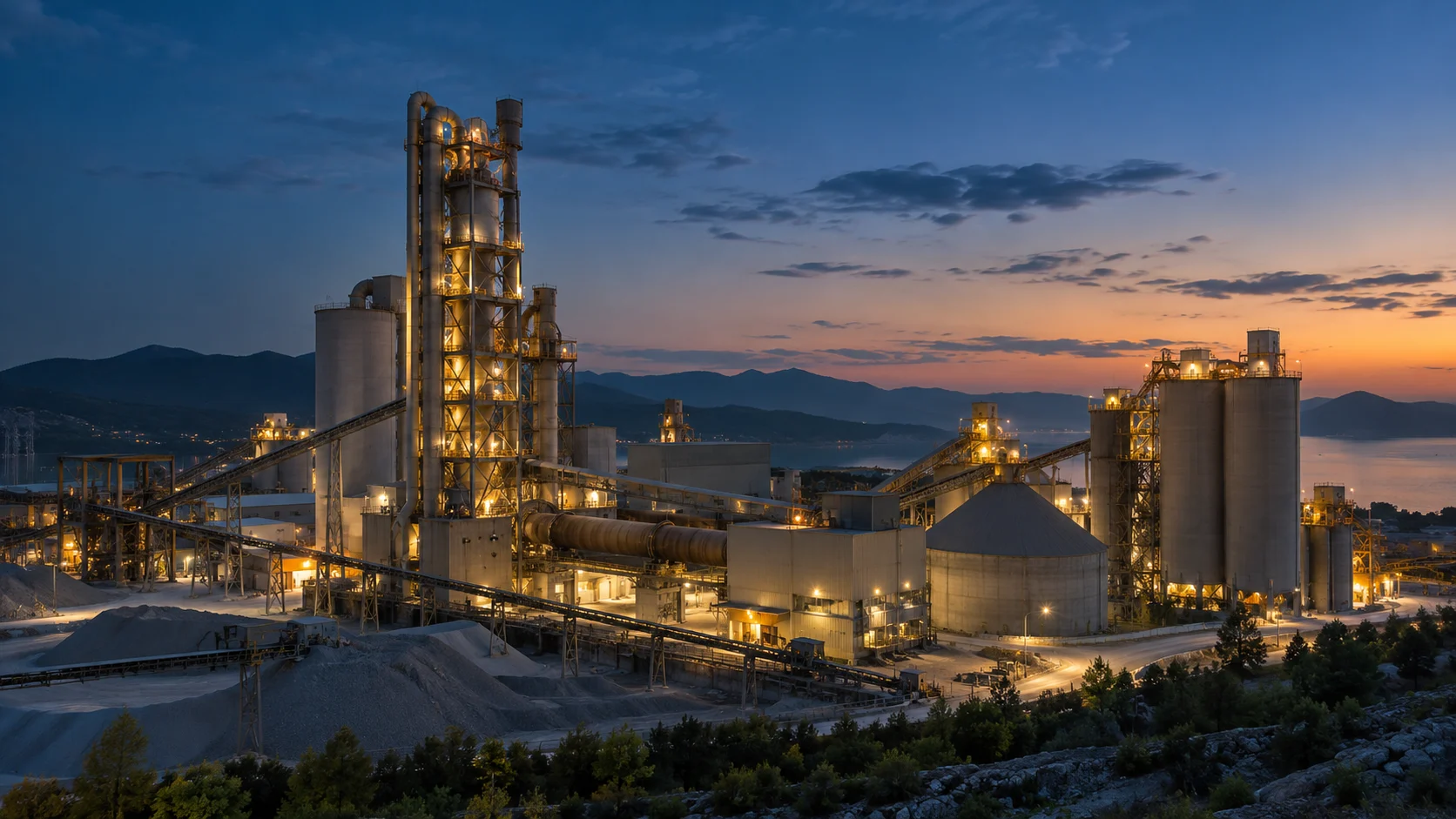 Illustrative cement industrial scene