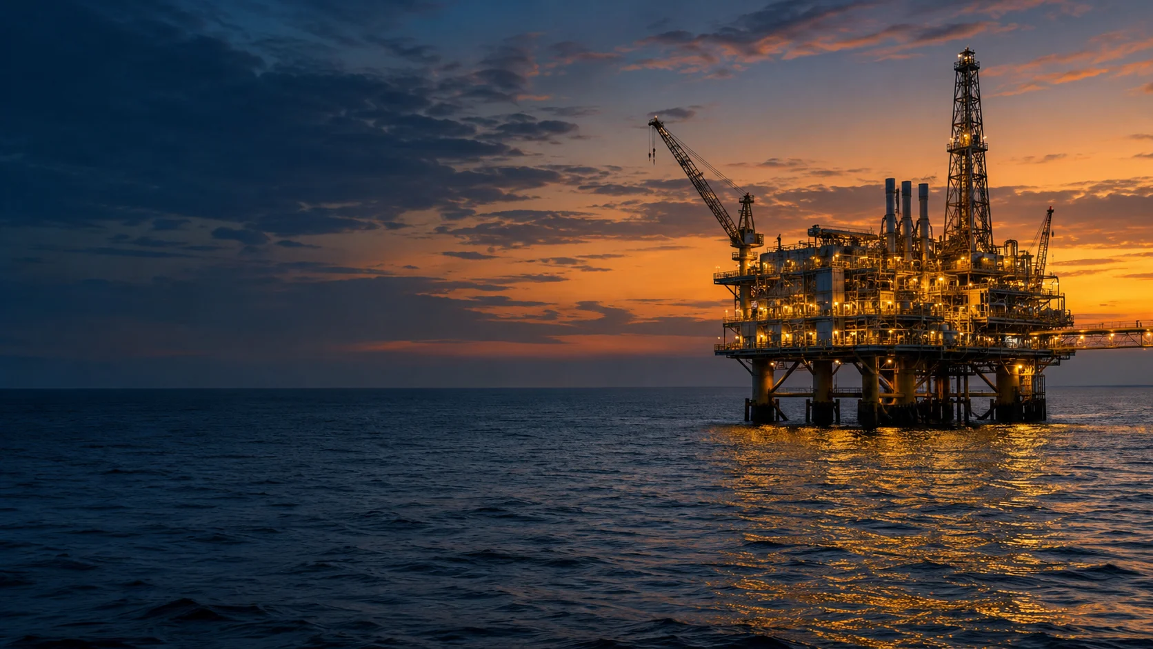 Illustrative oil and gas industrial scene